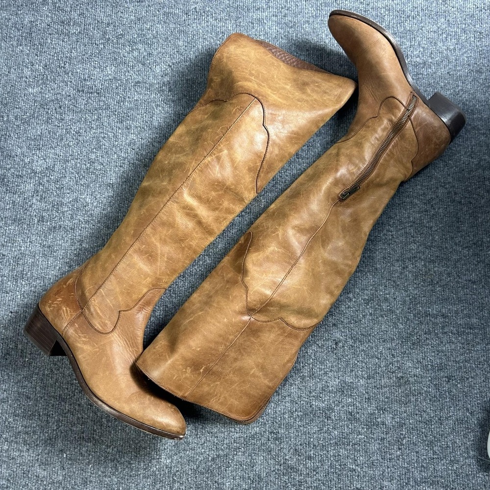 Frye Boots Womens Size 8.5 Brown Leather Over The Knee Western Riding 3470513